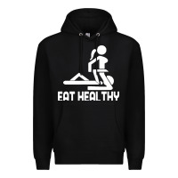 Black eat healthy Premium Hoodie - DesigneFamous