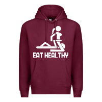 Burgundy eat healthy Premium Hoodie - DesigneFamous