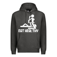 Charcoal Heather eat healthy Premium Hoodie - DesigneFamous