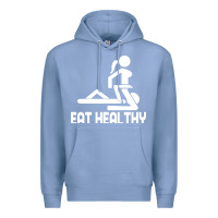 Colony Blue eat healthy Premium Hoodie - DesigneFamous