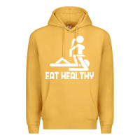 Mustard eat healthy Premium Hoodie - DesigneFamous