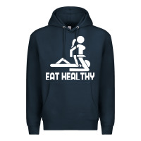 Navy eat healthy Premium Hoodie - DesigneFamous