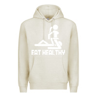 Oatmeal Heather eat healthy Premium Hoodie - DesigneFamous
