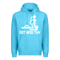 Ocean Blue eat healthy Premium Hoodie - DesigneFamous