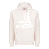 Pale Pink eat healthy Premium Hoodie - DesigneFamous