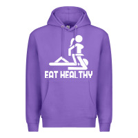 Purple eat healthy Premium Hoodie - DesigneFamous