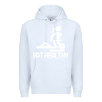 White eat healthy Premium Hoodie - DesigneFamous