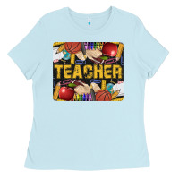 Baby Blue Western Teacher Black And Glitter Ladies Tee - LillyAllenDesigns
