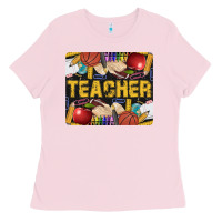 Bubblegum Pink Western Teacher Black And Glitter Ladies Tee - LillyAllenDesigns