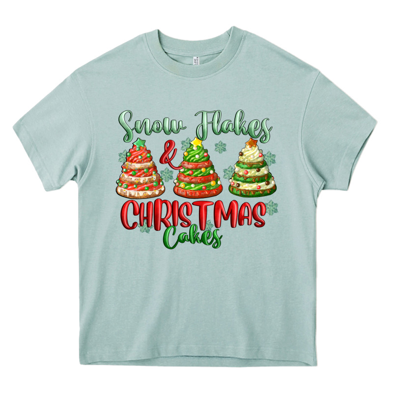 Snow Flakes And Christmas Cakes Heavy Core Tee by FaDigitalArtStudio | Teevron