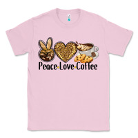 Bubblegum Pink peace love coffee Classic Tee - BarkalooDesign