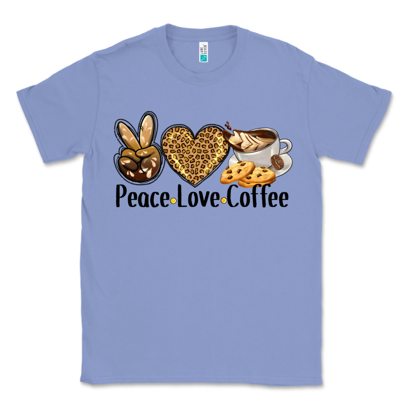 Peace Love Coffee Classic Tee by BarkalooDesign | Teevron