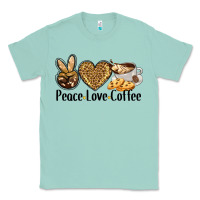 Seafoam peace love coffee Classic Tee - BarkalooDesign