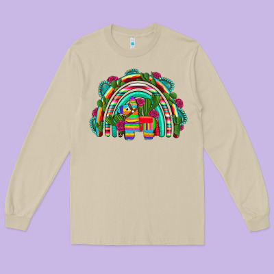 Mexican Pinata Rainbow Long Sleeve Tee Designed By Artiststas