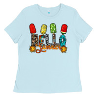 Baby Blue hello summer Ladies Tee - RacoonDesign