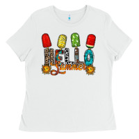White hello summer Ladies Tee - RacoonDesign