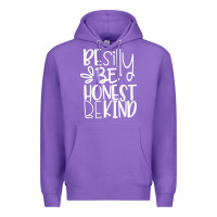 Purple be silly be honest be kind Premium Hoodie - DesigneFamous