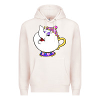 Pale Pink mrs potts Premium Hoodie - DesigneFamous