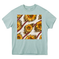 Arona baseball sunflowers and leopard seamless pattern Heavy Core Tee - BundleAndBundleShop