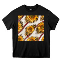Black baseball sunflowers and leopard seamless pattern Heavy Core Tee - BundleAndBundleShop