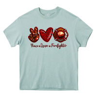 Arona Peace Love Firefighter Heavy Core Tee - RanaPortraitStore