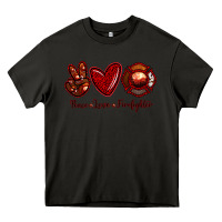 Asphalt Peace Love Firefighter Heavy Core Tee - RanaPortraitStore