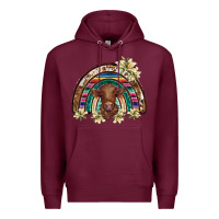 Burgundy scottish calf rainbow Premium Hoodie - BarkalooDesign