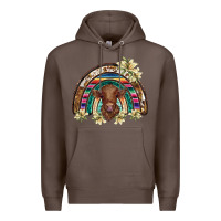 Coffee scottish calf rainbow Premium Hoodie - BarkalooDesign
