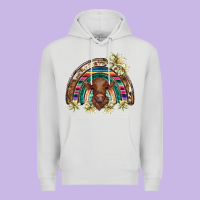Scottish Calf Rainbow Premium Hoodie Designed By Barkaloodesign