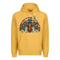 Mustard scottish calf rainbow Premium Hoodie - BarkalooDesign