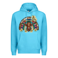 Ocean Blue scottish calf rainbow Premium Hoodie - BarkalooDesign