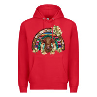 Red scottish calf rainbow Premium Hoodie - BarkalooDesign
