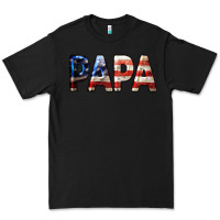 Black American Flag Papa 4th of July Premium Tee - LillyAllenDesigns