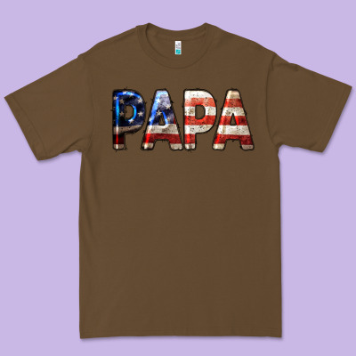 American Flag Papa 4th Of July Premium Tee Designed By Lillyallendesigns