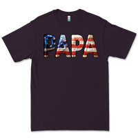 Plum American Flag Papa 4th of July Premium Tee - LillyAllenDesigns