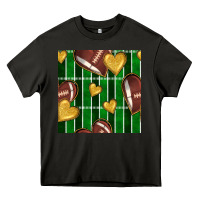 Asphalt american football field and hearts seamless pattern Heavy Core Tee - BundleAndBundleShop