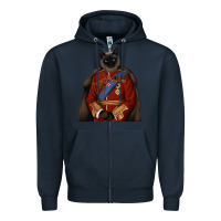 Navy Pet Portraits, Custom Pet Portraits, Renaissance Pet Portraits, Custom Zipper Hoodie - RanaPortraitStore