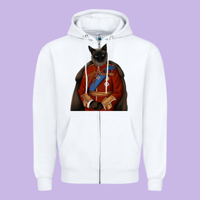 Pet Portraits, Custom Pet Portraits, Renaissance Pet Portraits, Custom Zipper Hoodie Designed By Ranaportraitstore