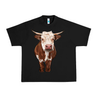 Black hereford cow Urban Heavy Tee - RanaPortraitStore