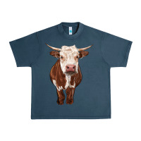 Midnight Navy hereford cow Urban Heavy Tee - RanaPortraitStore