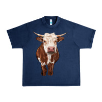 Navy hereford cow Urban Heavy Tee - RanaPortraitStore