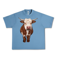 Pebble Blue hereford cow Urban Heavy Tee - RanaPortraitStore