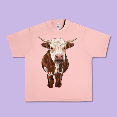 Hereford Cow Urban Heavy Tee Designed By Ranaportraitstore