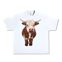 White hereford cow Urban Heavy Tee - RanaPortraitStore