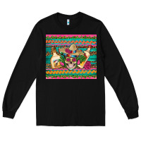 Black mexican tequila skull roses cactus sombrero Long Sleeve Tee - Artiststas