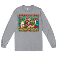 Heather Grey mexican tequila skull roses cactus sombrero Long Sleeve Tee - Artiststas