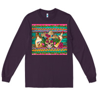 Plum mexican tequila skull roses cactus sombrero Long Sleeve Tee - Artiststas