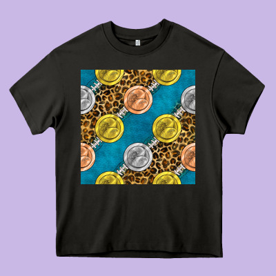 American Football Medal With Leopard Heavy Core Tee Designed By Bundleandbundleshop