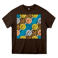 Chocolate Brown american football medal with leopard Heavy Core Tee - BundleAndBundleShop
