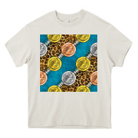 Cream american football medal with leopard Heavy Core Tee - BundleAndBundleShop